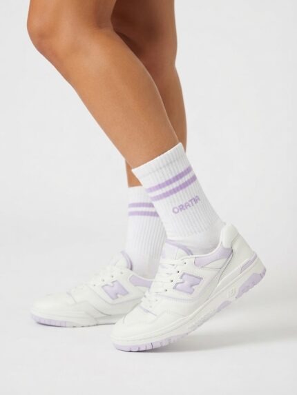 ORATIA Unisex White-Lilac Socks