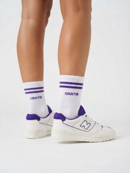 ORATIA Unisex White-Violet Socks